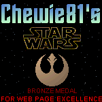 Chewie81's STAR WARS Bronze Medal for Web Page Excellence